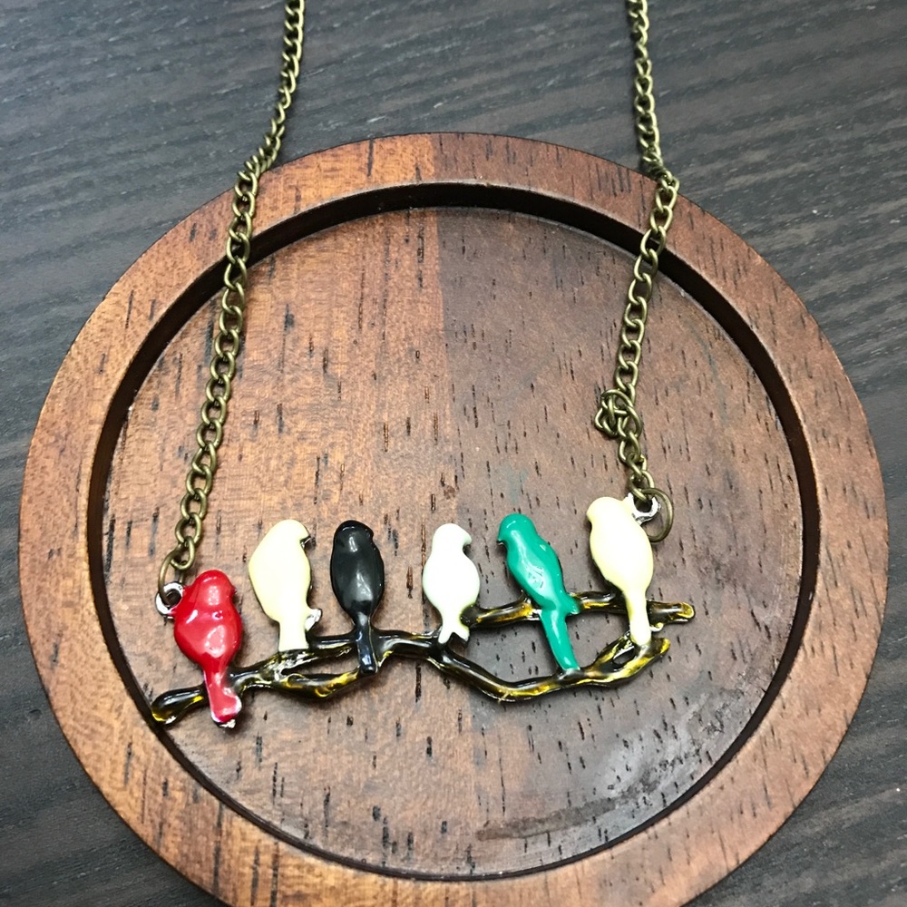 NEW💙💎BIRDS ON BRANCH NECKLACE💎💙BEAUTIFUL COLOR - Picture 5 of 8